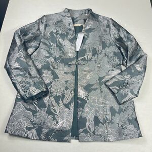 Soft Surroundings Lismore Jacquard Jacket S NWT Metallic Boho Luxe Artsy Layer